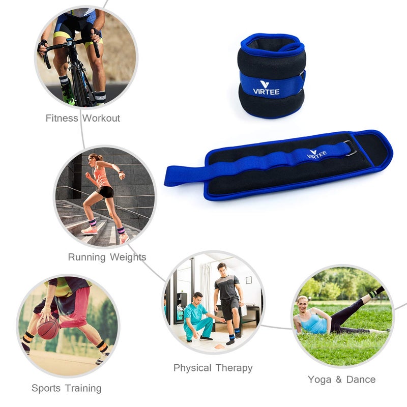 Virtee Ankle/Wrist Weights for Women, Men, Kids - Arm Leg Weights Set with Adjustable Strap - Running, Jogging, Gymnastic, Physical Therapy, Fitness - Choice of 1 lb 2 lbs 3 lbs 4 lbs 6 lbs 8 lbs 10 lbs - Image 3